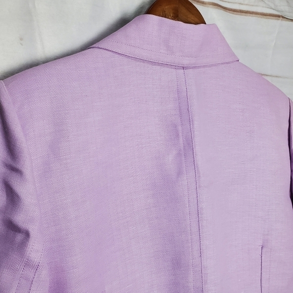 Emma James Linen Blend Pastel Purple Button Down Collar Blouse Size 12 - Picture 7 of 9
